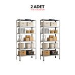 ALANRAF Çelik Raf 6 Katlı 2'Li 43x93x200 Raf Sistemi, Depo rafı, Arşiv rafı, Kiler rafı, Çok Amaçlı Raf