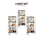 ALANRAF Çelik Raf 6 Katlı 3 Adet 31x75x200 Raf Sistemleri, Depo rafı, Arşiv rafı, Kiler rafı, Çok Amaçlı Raf