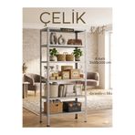 ALANRAF Çelik Raf 6 Katlı 31x93x200 Dekoratif Raf Sistemleri, Depo rafı, Arşiv rafı, Kiler rafı