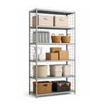 ALANRAF Çelik Raf Tel Kafes 6 Katlı 43x93x200 Dekoratif Raf Sistemleri, Depo rafı, Arşiv rafı, Kiler rafı