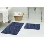 Alanur Conexos Eskitme Cotton %100 Pamuk Yıkanabilir 2li Paspas Seti Klozet Takımı Lacivert
