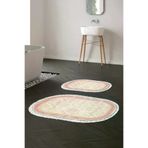 Alanur Home 1376-eko-klozet-oval-2-K-S-Oval Eko Trend Djt 2 Li Yıkanabilir Taban Oval Banyo Paspas 1376 Klasik Koyu Pembe (50 X 80 - 40 X 50)