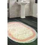 Alanur Home 1376-Trend-Banyo-Oval Eko Trend Djt Banyo Paspası Yıkanabilir Kaymaz Taban 1376 Oval Klasik Koyu Pembe