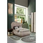 Alanur Home 1448-yatak-3-pcs-oval-K-S-Oval Eko Trend Djt Yıkanabilir Kaymaz Taban Oval 3 Lü Yatak Odası Takımı 1448 Osmanli Gümüş