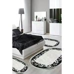 Alanur Home 1495-yatak-3-pcs-oval-K-S-Oval Eko Trend Djt Yıkanabilir Kaymaz Taban Oval 3 Lü Yatak Odası Takımı 1495 Modern Siyah