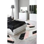 Alanur Home 160M-yatak-3-pcs-K-S-Figürlü-Standart Eko Yıldız Djt Yıkanabilir Kaymaz Taban 3 Lü Yatak Odası Takımı 160M Figürlü Siyah