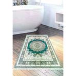 Alanur Home 1909-Trend-Banyo Eko Trend Djt Banyo Paspası Yıkanabilir Kaymaz Taban 1909 Osmanlı Yeşil