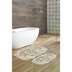 Alanur Home 203-ipek-klozet-1-D-Figürlü-Standart Lazer Kesim Djt 2 Li Yıkanabilir Kaymaz Taban Banyo Paspas Klozet Takımı 203 Figürlü Capi