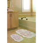 Alanur Home 203-ipek-klozet-1-D-Figürlü-Standart Lazer Kesim Djt 2 Li Yıkanabilir Kaymaz Taban Banyo Paspas Klozet Takımı 203 Figürlü Pembe