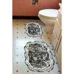 Alanur Home 203-ipek-klozet-1-D-Figürlü-Standart Lazer Kesim Djt 2 Li Yıkanabilir Kaymaz Taban Banyo Paspas Klozet Takımı 203 Figürlü Siyah