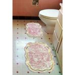 Alanur Home 203-ipek-klozet-2-D-Figürlü-Standart Lazer Kesim Djt 2 Li Yıkanabilir Kaymaz Taban Banyo Paspas Klozet Takımı 203 Figürlü Pudra