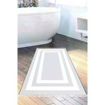 Alanur Home 2229M-Trend-Banyo Eko Trend Djt Banyo Paspası Yıkanabilir Kaymaz Taban 2229M Bordürlü Gri Beyaz
