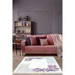 Alanur Home 400625-K-S Alanur Trend Keçe Tabanlı Saçaklı Dijital Halı Mürdüm