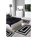 Alanur Home 650M-yatak-3-pcs-K-S Eko Trend Djt Yıkanabilir Kaymaz Taban 3 Lü Yatak Odası Takımı 650M Modern Siyah
