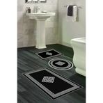 Alanur Home 656M-banyo-paspas-2-K-S Eko Trend Djt 3 Lü Yıkanabilir Kaymaz Taban Banyo Paspas Seti 656M Modern Siyah