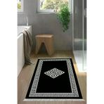 Alanur Home 656M-Trend-Banyo Eko Trend Djt Banyo Paspası Yıkanabilir Kaymaz Taban 656M Modern Siyah
