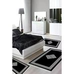 Alanur Home 656M-yatak-3-pcs-K-S Eko Trend Djt Yıkanabilir Kaymaz Taban 3 Lü Yatak Odası Takımı 656M Modern Siyah