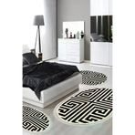 Alanur Home 658M-yatak-3-pcs-oval-K-S-Oval Eko Trend Djt Yıkanabilir Kaymaz Taban Oval 3 Lü Yatak Odası Takımı 658M Modern Siyah