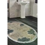 Alanur Home 660M-Trend-Banyo-Oval Eko Trend Djt Banyo Paspası Yıkanabilir Kaymaz Taban 660M Oval Suluboya Bej
