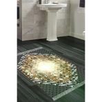 Alanur Home 759-Trend-Banyo Eko Trend Djt Banyo Paspası Yıkanabilir Kaymaz Taban 759 Patchwork Siyah