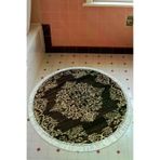 Alanur Home 761-Trend-Banyo-Yuvarlak Eko Trend Djt Banyo Paspası Yıkanabilir Kaymaz Taban 761 Yuvarlak Osmanlı Kahve