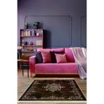 Alanur Home 900616 Alanur Star Kaymaz Pamuk Tabanlı Saçaklı Dijital Bordo Halı