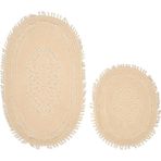 Alanur Home Alanur Osmanlı Oval Cotton Saçaklı 2 Li Paspas Cappuccino