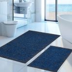 Alanur Home Alanur Roma Şönil Dokuma Eskitme 2 Li Klozet Takımı Mavi