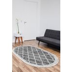 Alanur Home Alanur Star Kaymaz Pamuk Tabanlı Saçaklı Dijital Gri 80x150 cm Salon Halı