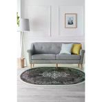 Alanur Home Alanur Star Kaymaz Pamuk Tabanlı Saçaklı Dijital Siyah 80x120 cm Salon Halı