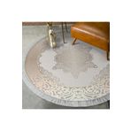 Alanur Home Alanur Star Pamuk Tabanlı Saçaklı Dijital Halı Yuvarlak Krem 90623-S-Y-Krem