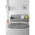 Alanur Home Alanur Trend Kaymaz Dod Tabanlı Saçaklı Dijital Gri 80x120 cm Salon Halı