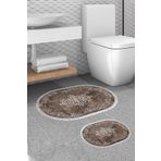 Alanur Home Alanur Trend Kaymaz Taban Oval Saçaklı Dijital Banyo Klozet Takımı Kahve 410616-O