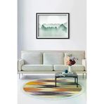 Alanur Home Alanur Yıldız Deri Tabanlı Saçaklı Dijital Yuvarlak Multi Renkli 100x100 cm Salon Halı