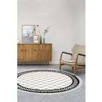 Alanur Home Alanur Yıldız Kaymaz Deri Tabanlı Saçaklı Dijital Krem 80x150 cm Salon Halı