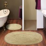 Alanur Home Damaks Oval Cotton 2'li Paspas Cappuccino
