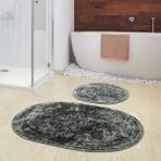 Alanur Home Damaks Oval Cotton 2'li Paspas Eskitme Gri