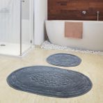 Alanur Home Damaks Oval Cotton 2'li Paspas Gri - Füme