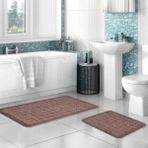 Alanur Home Domino Cotton 2'li Paspas Kahve - Açık Kahve
