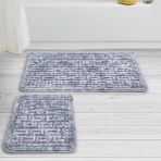 Alanur Home Domino Cotton Eskitme 2'li Paspas Seti Klozet Takımı Mavi