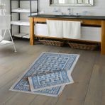 Alanur Home Eko Cotton Bukle Klozet Takımı 2 Pcs Domino Mavi