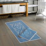 Alanur Home Eko Cotton Bukle Klozet Takımı 2 Pcs Sarma Mavi
