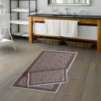Alanur Home Eko Cotton Bukle Klozet Takımı 2 Pcs Zigzag Kahve