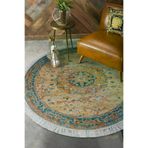 Alanur Home Eko Trend Dijital Kaymaz Taban Salon Halısı P1356 Yuvarlak Vintage Turkuaz P1356-Trend-Banyo-Yuvarlak