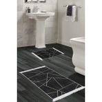 Alanur Home Eko Trend Djt 2 Li Yıkanabilir Kaymaz Taban Banyo Paspas Klozet Takımı 717 Modern Lacivert (50 x 80 - 40 x 50) - Siyah