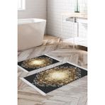 Alanur Home Eko Trend Djt 2 Li Yıkanabilir Kaymaz Taban Banyo Paspas Klozet Takımı 759 Patchwork Siyah (50 x 80 - 40 x 50)