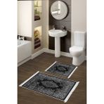 Alanur Home Eko Trend Djt 2 Li Yıkanabilir Kaymaz Taban Banyo Paspas Klozet Takımı 761 Osmanli Kahve (50 x 80 - 40 x 50) - Siyah