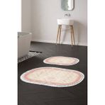 Alanur Home Eko Trend Djt 2 Li Yıkanabilir Kaymaz Taban Oval Banyo Paspas Klozet Takımı 1376 Klasik Koyu Pembe (50 x 80 - 40 x 50)
