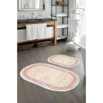 Alanur Home Eko Trend Djt 2 Li Yıkanabilir Kaymaz Taban Oval Banyo Paspas Klozet Takımı 1376 Klasik Koyu Pembe (60 x 100 - 50 x 60)