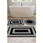 Alanur Home Eko Trend Djt 3 Lü Yıkanabilir Kaymaz Taban Banyo Paspas Seti 650m Modern Siyah 650M-banyo-paspas-2-K-S
